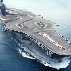 bmw m4 drift on aircraft carrier